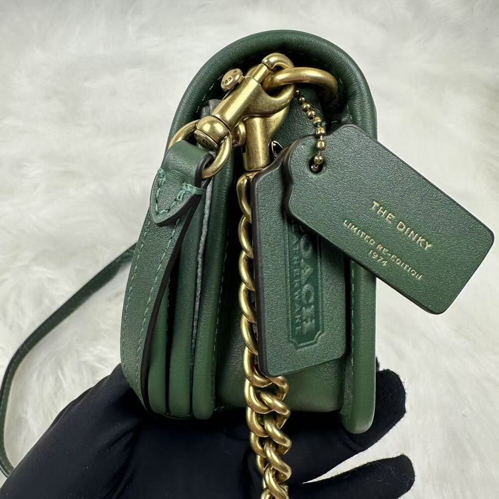 Coach Dinky Shoulder Bag Leather/Hunter Green 2 Strap CW641 NWT + Free Gift Box - Picture 3 of 10